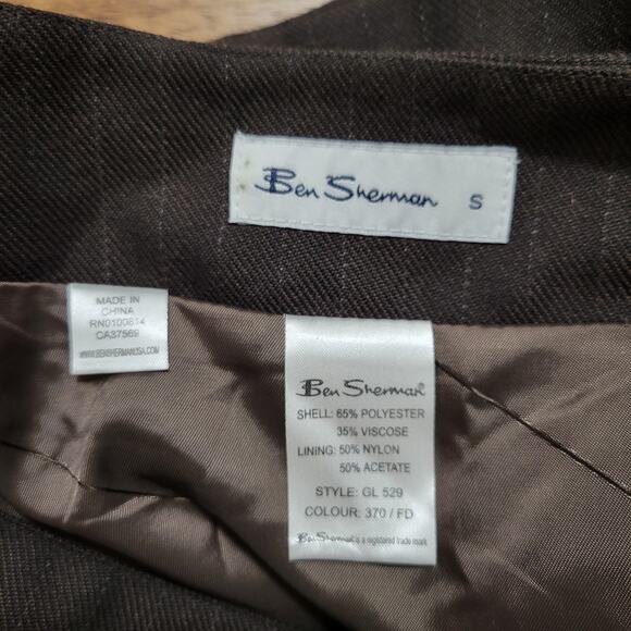 Ben Sherman Micro Mini Skirt Pleated Womens Small Brown Houndstooth Y2K Academia - Picture 8 of 9